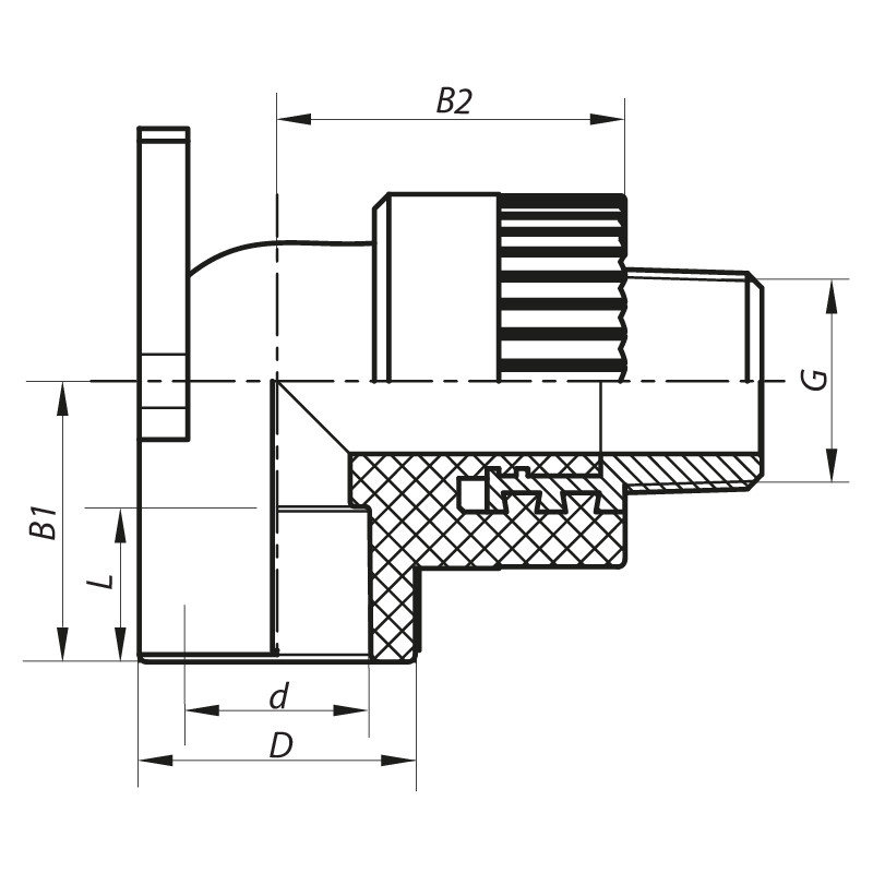 Кут інсталяційний ЗР 25x3/4M PPR KOER - Зображення 2