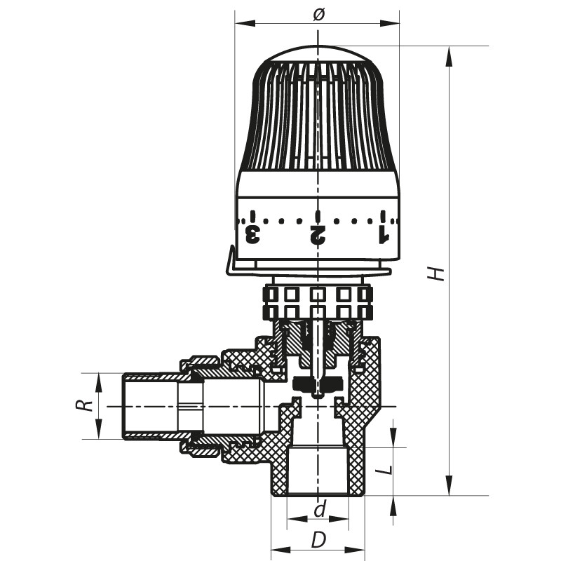 Кран термостатичний з термоголовкою кутовий 20x1/2 PPR KOER K0153.PRO - Зображення 3
