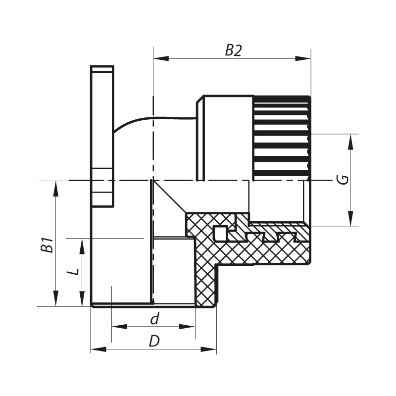 Кут інсталяційний ВР 20x1/2F PPR KOER - Зображення 2
