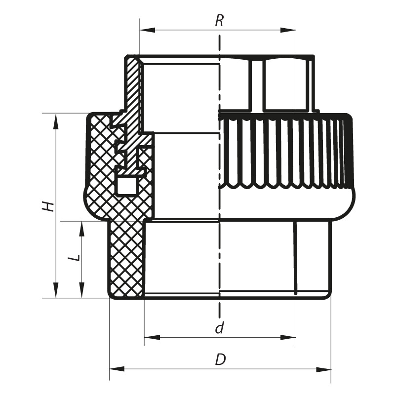 З'єднувальна муфта ВР 40x1.1/4F PPR KOER - Зображення 2