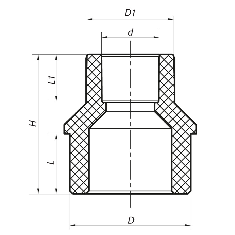 Муфта редукційна Нb 32x25 PPR KOER - Зображення 2