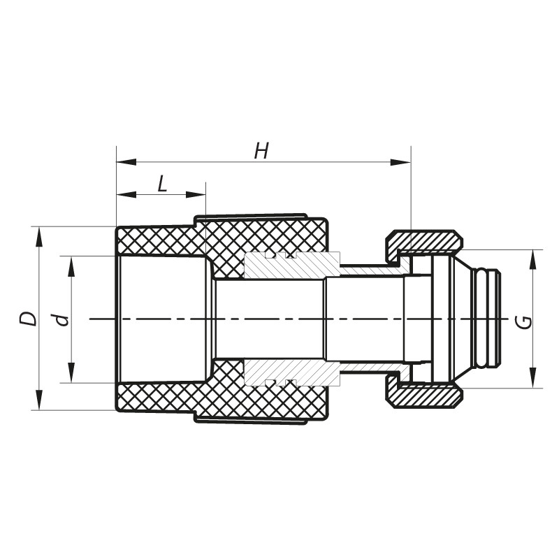 Муфта з євроконусом і накидною гайкою 20x3/4 PPR KOER - Зображення 2