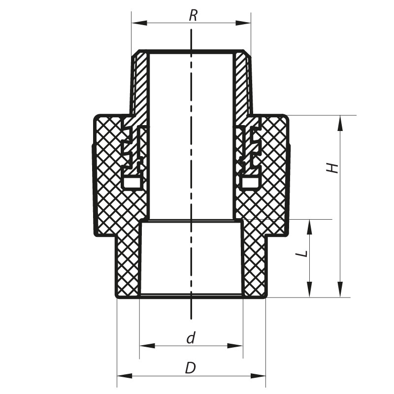 З'єднувальна муфта ЗР 25x1/2M PPR KOER - Зображення 2