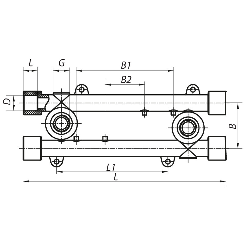 Планка монтажна прохідна 20x1/2F KOER - Зображення 2
