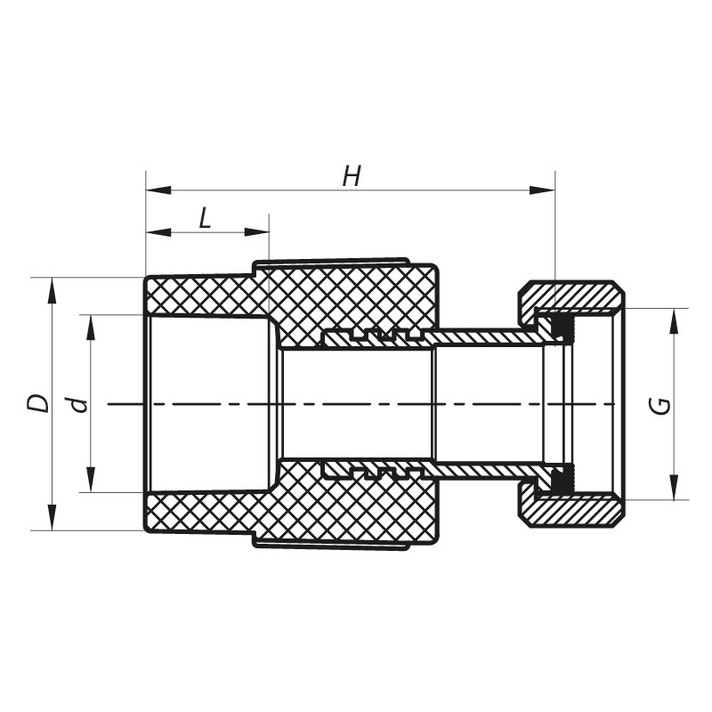 Муфта з накидною гайкою 32x1F PPR KOER - Зображення 2