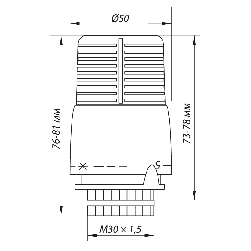 Термоголовка з виносним датчиком M30x1.5 KOER KR.1332 - Зображення 2