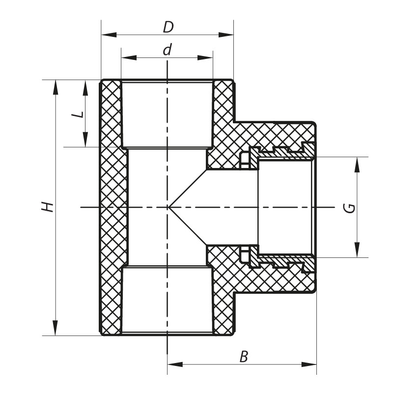 Трійник ВР 32x3/4F PPR KOER - Зображення 2