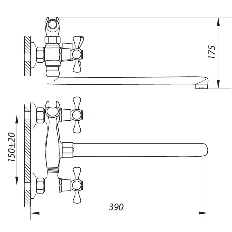 Змішувач для ванни Zerix D5Q 827 - Зображення 2