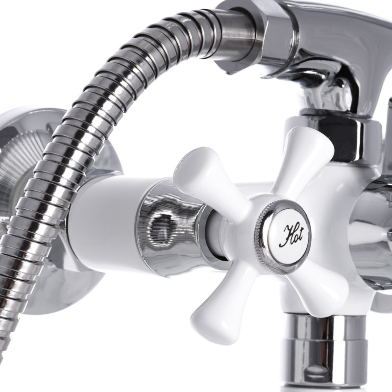 Змішувач для ванни MIXXUS Omega 140 білий матовий / хром - Зображення 2