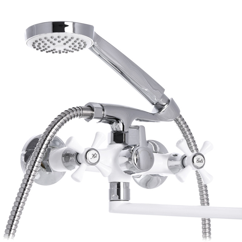 Змішувач для ванни MIXXUS Omega 140 білий матовий / хром - Зображення 3