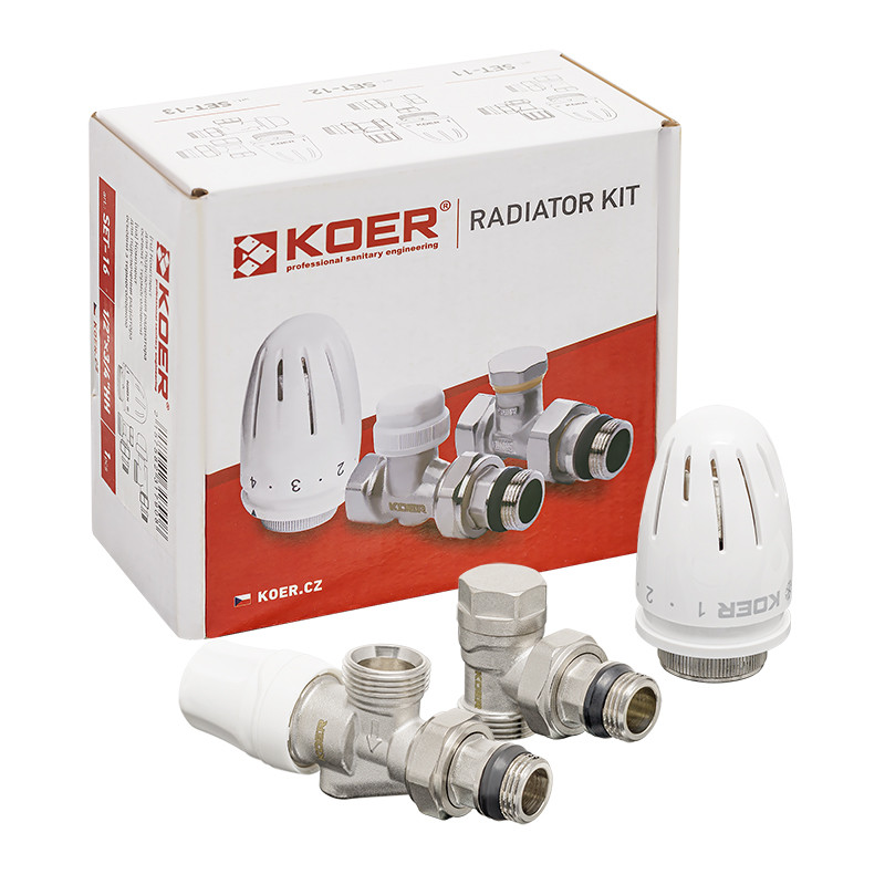 Комплект для підключення радіатора KOER SET-16 - 1/2"x3/4" з термоголовкою ЗЗ - Зображення 7