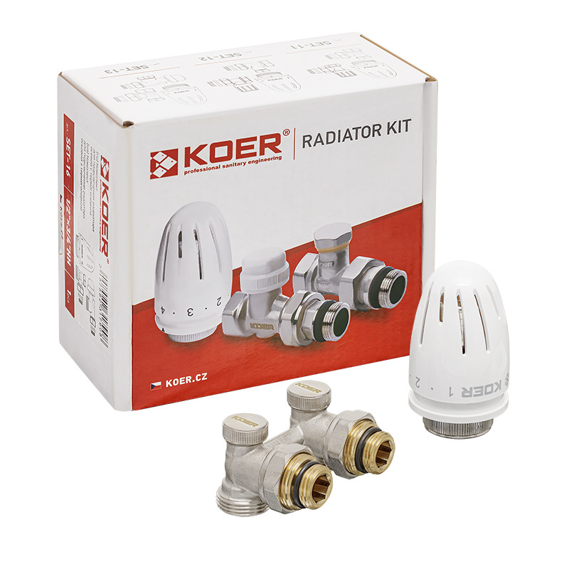 Комплект для нижньої підкл. радіатора KOER SET-21 - 1/2"x3/4" з термоголовкою ЗЗ - Зображення 3