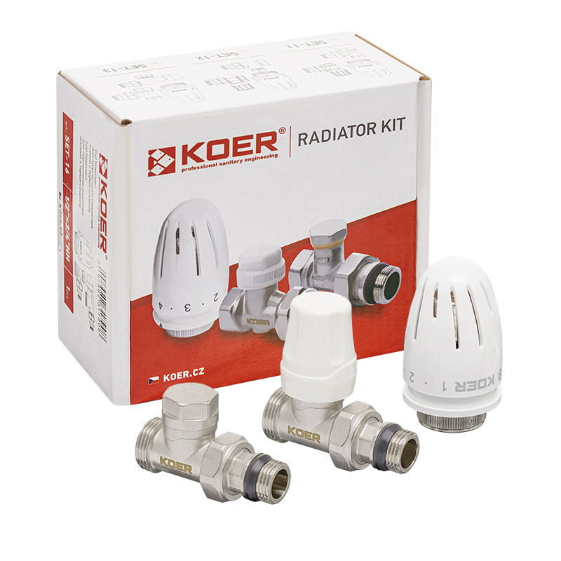Комплект для підключення радіатора KOER SET-15 - 1/2"x3/4" з термоголовкою ЗЗ - Зображення 5