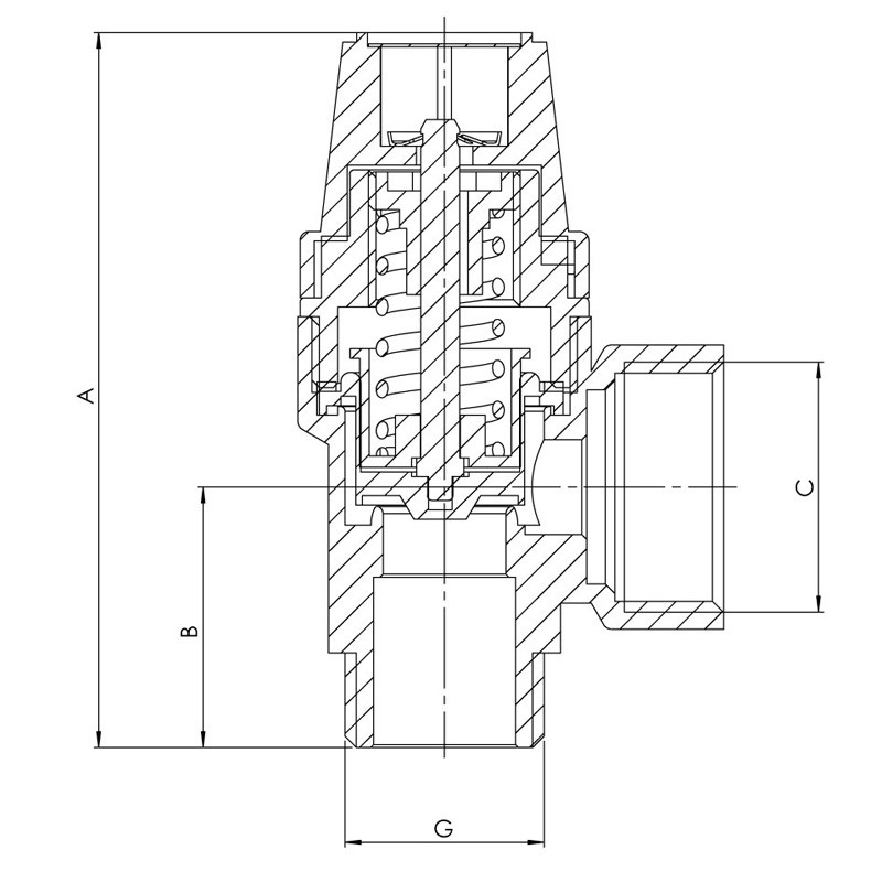 Клапан запобіжний ВЗ 1/2"х3/4" KOER KR.1261 - Зображення 2