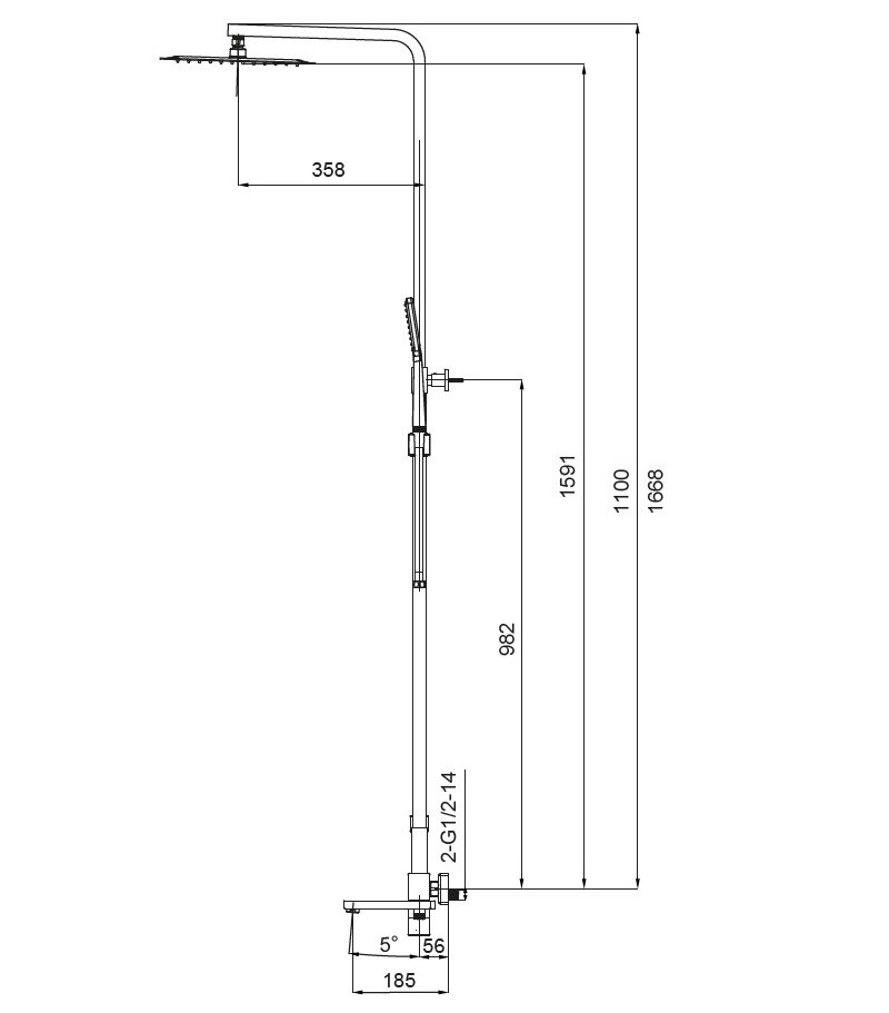 Душова колона із змішувачем KOER KB-56010-01 - Зображення 2