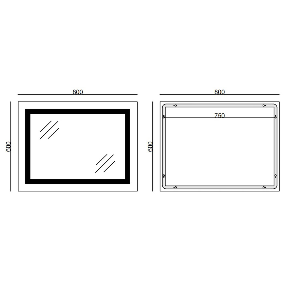 Дзеркало Mixxus STYLE MR13-80x60-Reverse з Led Touch, Anti-fog, димером, регулятором яскравості - Зображення 3