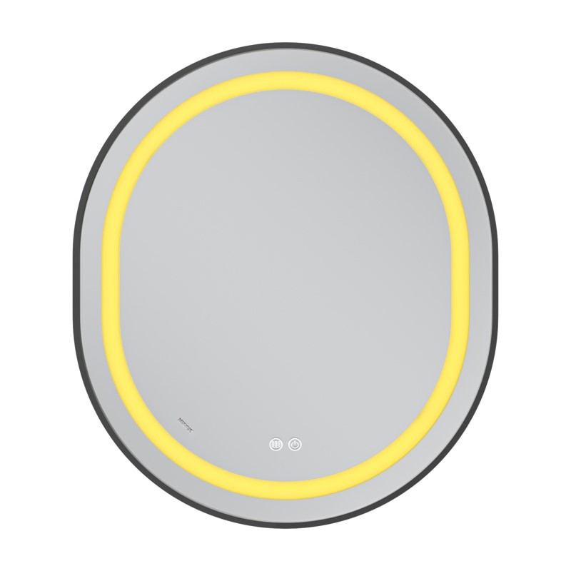 Дзеркало Mixxus Premium ELLIPSE MV05-80x70-Reverse BLACK з Led Touch, Anti-fog, димером - Зображення 4