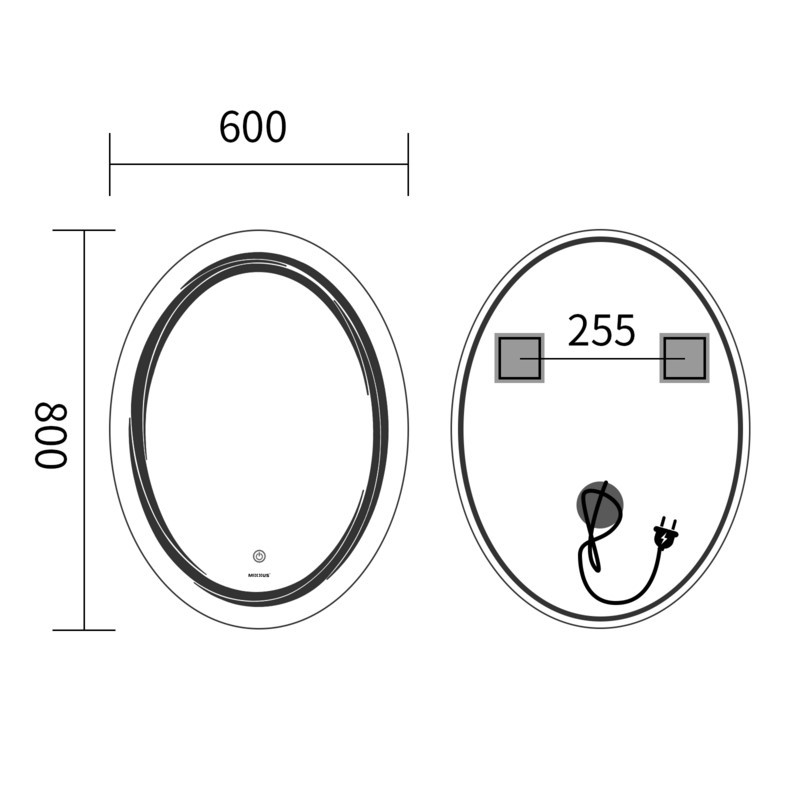 Дзеркало Mixxus Premium WAVE MV04-60x80 з Led Touch, Anti-fog, димером - Зображення 8
