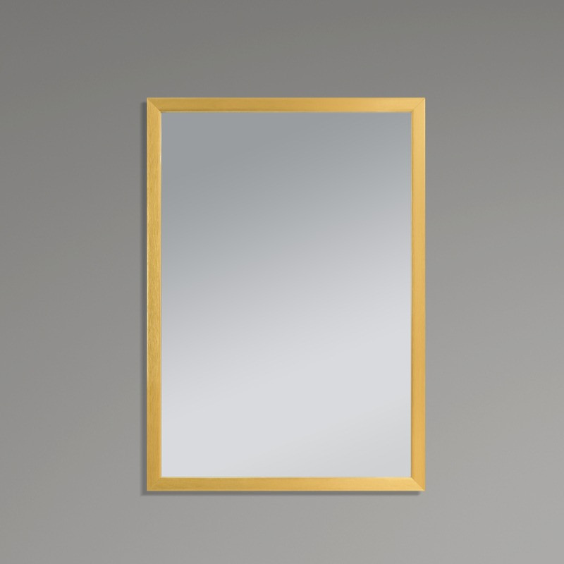 Дзеркало настінне Zerix FONTE MRZ09-70x85-Reverse GOLD прямокутне в золотій рамі - Зображення 3