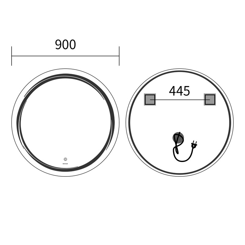Дзеркало Mixxus Premium WAVE MC04-90 з Led Touch, Anti-fog, димером - Зображення 10