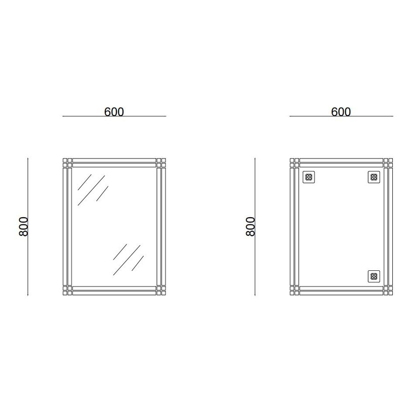 Дзеркало настінне Zerix FONTE MRZ10-60x80-Reverse прямокутне з декором - Зображення 3
