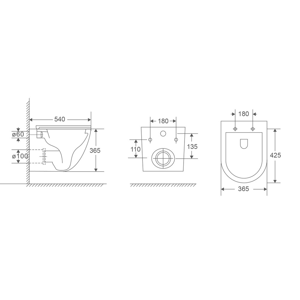 Унітаз підвісний Mixxus Premium Ellipse-0304-R 540x360x360mm, система змиву Rimless - Зображення 2