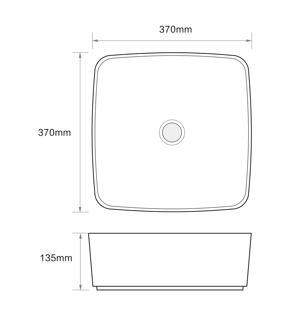 Раковина накладна Mixxus Premium DIVERSE-0104 MARBLE 370х370х135mm - Зображення 4