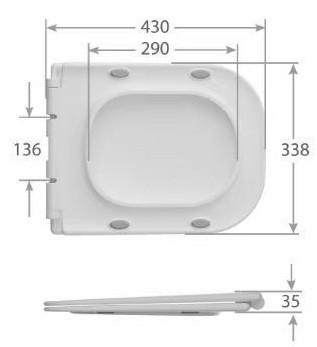 Унітаз-компакт Mixxus WAVE-0404-R 630×350×805 мм, система змиву RIMLESS, білий - Зображення 7