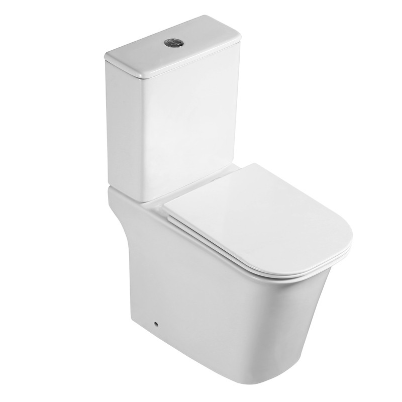 Унітаз-компакт Mixxus WAVE-0404-R 630×350×805 мм, система змиву RIMLESS, білий - Зображення 3