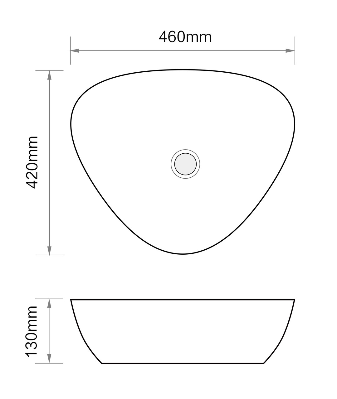 Раковина накладна Mixxus Premium WAVE-0104 MARBLE 460х420х130mm - Зображення 3