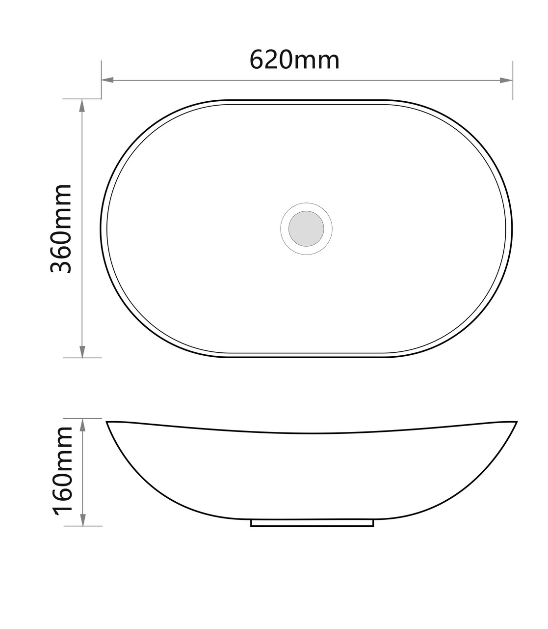 Раковина накладна Mixxus Premium WAVE-0105 620х360х160mm - Зображення 3