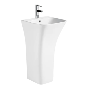 Раковина моноблок Mixxus BEVEL-1101 з отвором під змішувач та переливом 450х435х835mm