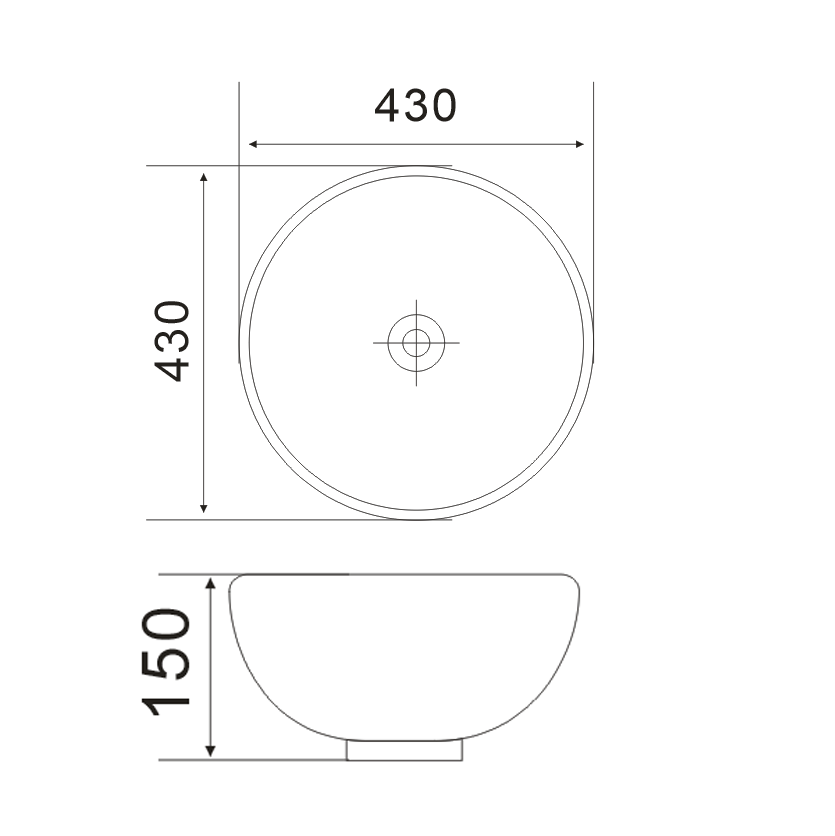 Раковина накладна Mixxus Premium ELLIPSE-0205 430х430х150mm з переливом - Зображення 6