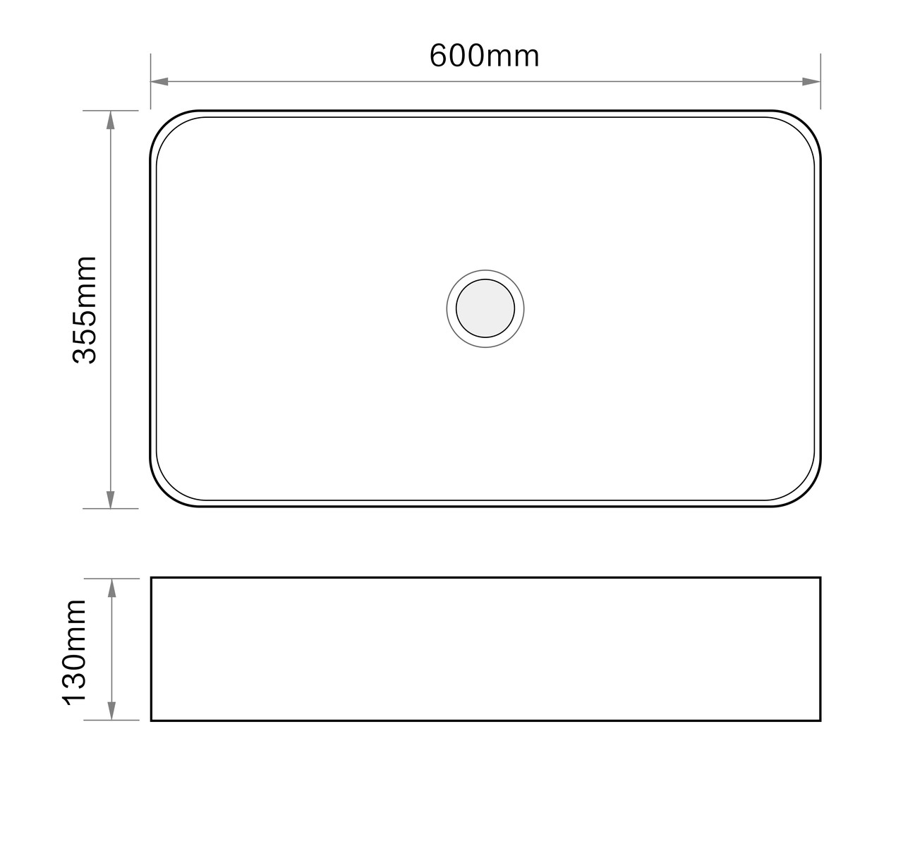 Раковина накладна Mixxus Premium QUADRO-0106 600х355х130mm - Зображення 5