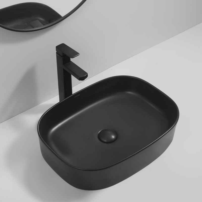 Раковина накладна Mixxus Premium BEVEL-0103 BLACK 510х370х120mm - Зображення 4