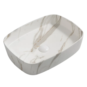 Раковина накладна Mixxus Premium BEVEL-0102 MARBLE 495х370х135mm