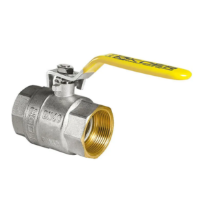 Кран кульовий KOER KR.214.G - 1 1/2" FF ГГВ YELLOW, ручка "важіль" жовта