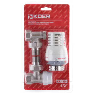 Комплект для підключення радіатора 1/2'' з термоголовкою KOER KR.1320