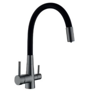 Змішувач для кухні Mixxus SUS-021 GRAPHITE REFL.BLACK з нерж.ст.SUS304 з вих.для пит.води