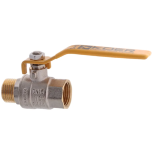 Кран кульовий KOER KR.215.G - 1/2" FM ГШВ YELLOW, ручка "важіль" жовта