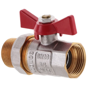 Кран з американкою 3/4" прямий WATERPRO червоний