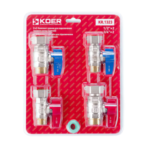 Комплект кранів для підключення газового котла KOER KR.1323 прямий