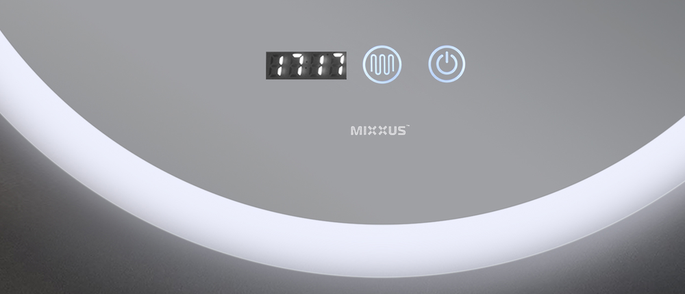 Дзеркало Mixxus PLAIN MC10-60 з Led Touch, Anti-fog, димером, регулятором яскравості, годинником - Зображення 2