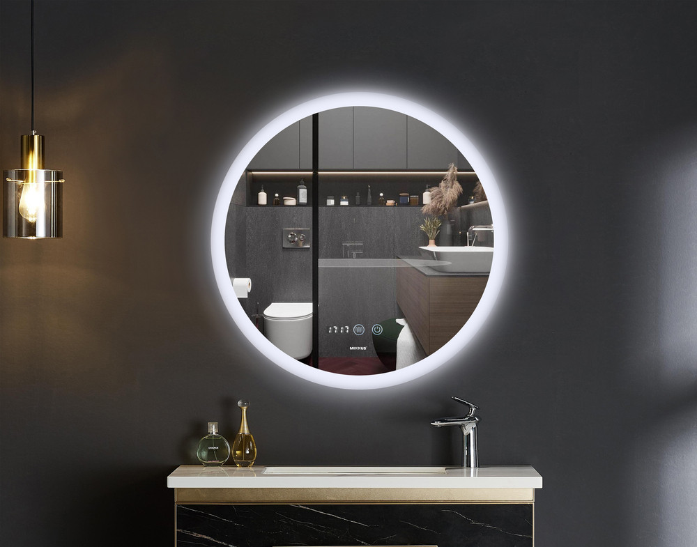 Дзеркало Mixxus PLAIN MC10-80 з Led Touch, Anti-fog, димером, регулятором яскравості, годинником - Зображення 4