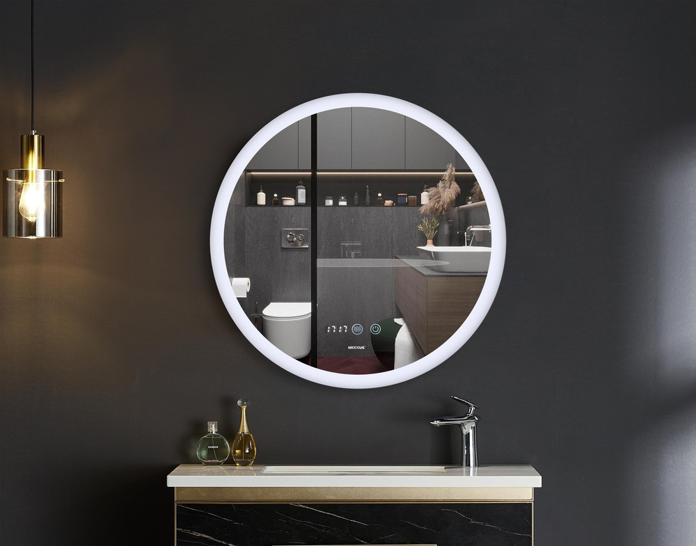 Дзеркало Mixxus PLAIN MC10-80 з Led Touch, Anti-fog, димером, регулятором яскравості, годинником - Зображення 7