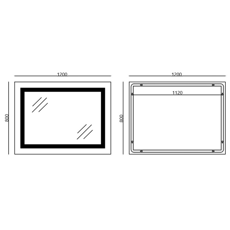 Дзеркало Mixxus WARM MR02-120x80 з Led Touch, Anti-fog, димером, регулятором яскравості, годинником - Зображення 10