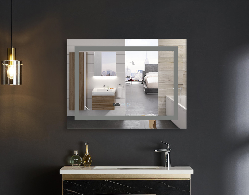 Дзеркало Mixxus WARM MR02-70x50 з Led Touch, Anti-fog, димером, регулятором яскравості, годинником - Зображення 5