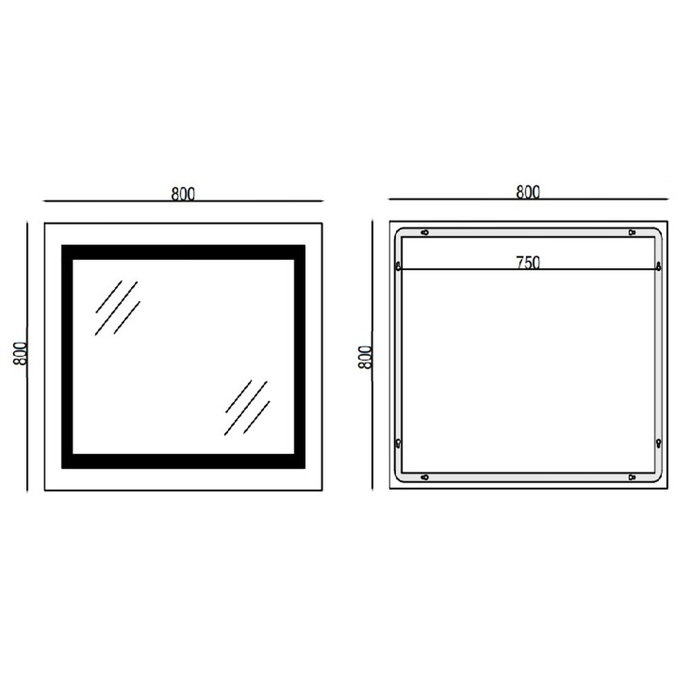 Дзеркало Mixxus WARM MR02-80x80 з Led Touch, Anti-fog, димером, регулятором яскравості, годинником - Зображення 3