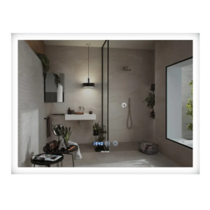 Дзеркало Mixxus FLAT MR04-100x60 з Led Touch, Anti-fog, димером, регулятором яскравості, годинником