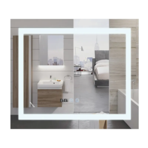 Дзеркало Mixxus WARM MR02-80x80 з Led Touch, Anti-fog, димером, регулятором яскравості, годинником